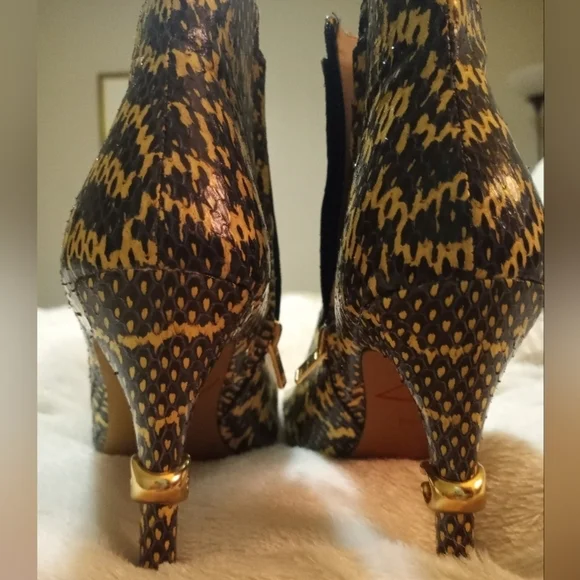 Coach Snakeskin Remi Open Toe Mob Wife Quiet Luxury Buttery Soft Leather Boot - Picture 7 of 9